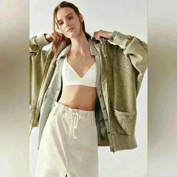 Free People Sweaters - NWOT FP One Ash Hoodie | Willow Colored Dolman Sleeve Sweater Hood